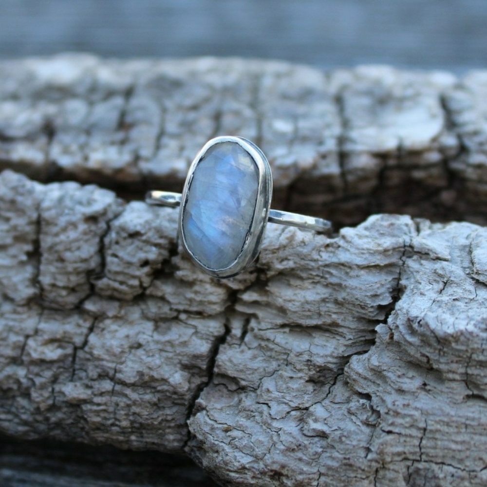 Rainbow Moonstone Ring